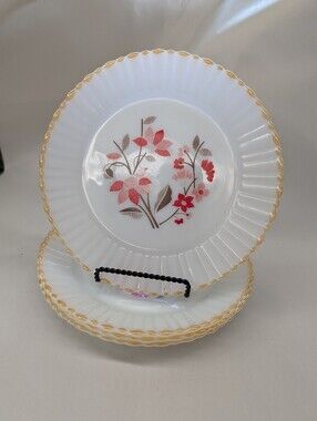 White Floral Gold-Trim Dessert Plates - Set of 4